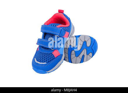 Baby sneakers Close-up. Stockfoto