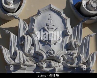 Kriegsschiff bas-relief Sowjetische Kunst Stockfoto