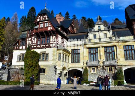 Sinaia, Rumänien. Februar 04, 2017. Schloss Peles Stockfoto