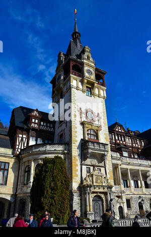 Sinaia, Rumänien. Februar 04, 2017. Schloss Peles Stockfoto