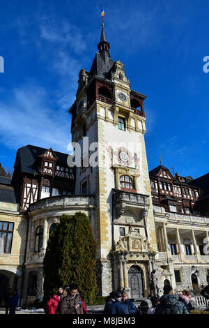 Sinaia, Rumänien. Februar 04, 2017. Schloss Peles Stockfoto