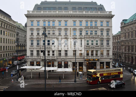 Wien, Österreich. 31. Januar 2017. Blick auf das Hotel Sacher Stockfoto