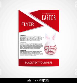 Frohe Ostern Tag Flyer Vorlage, Vektor, Abbildung, EPS-Datei Stock Vektor