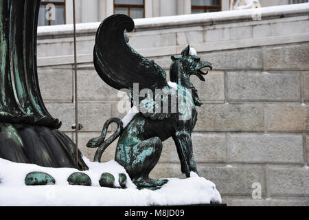 Wien, Österreich. Februar 1, 2017. Drachen Statue in Wien Stockfoto