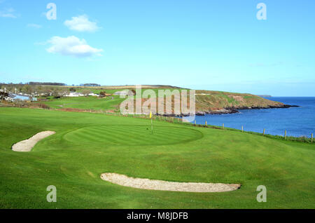 Golfkurs an trabolgan in der Nähe von Cork an der Südwestküste Irlands. Stockfoto