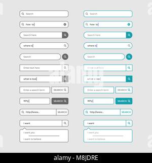 Satz von Search bar Design Elemente. Vector Illustration Stock Vektor