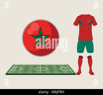 Fußball Marokko sport Verschleiß Vector Illustration graphic design Stock Vektor