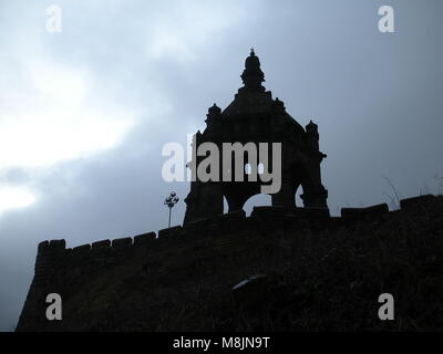 Kaiser-wilhelm-Denkmal in Porta Westfalica. Stockfoto