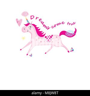 Vector Illustration eines Einhorn auf weißem Hintergrund Stock Vektor