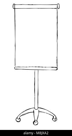 Flipchart auf weißem Hintergrund. Skizze. Vektor. Stock Vektor