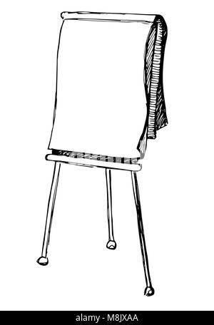 Flipchart auf weißem Hintergrund. Skizze. Vector Illustration Stock Vektor