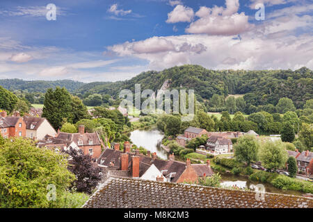 Der Fluss Severn und Bridgnorth, Shropshire, England Stockfoto