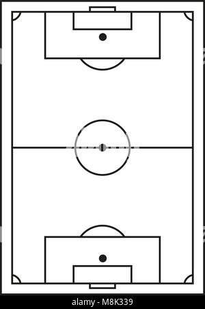 Line Art schwarz-weißen Fußball-Feld Symbol. Stock Vektor