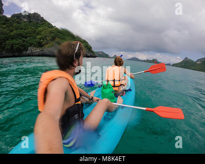 Thailand thai Kajak Kanu Outdoor, Sport, Reisen, Wasser, Boot, Kanu, Paddeln, Urlaub, Aktivitäten, Abenteuer, Sommer Stockfoto