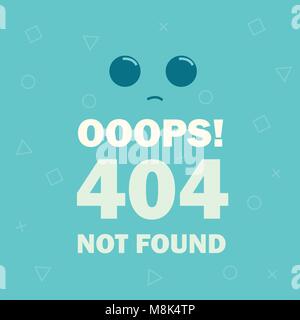 Fehler 404 Seite nicht Emoticon-Vector Illustration gefunden Stock Vektor