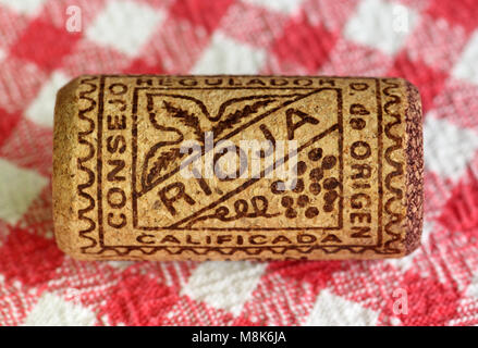 Rioja Wein Cork Stockfoto