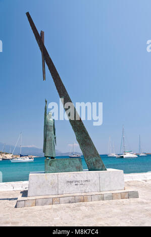 Statue des Pythagoras in Pythagorion Stockfoto