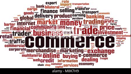 Commerce Wort cloud Konzept. Vector Illustration Stock Vektor