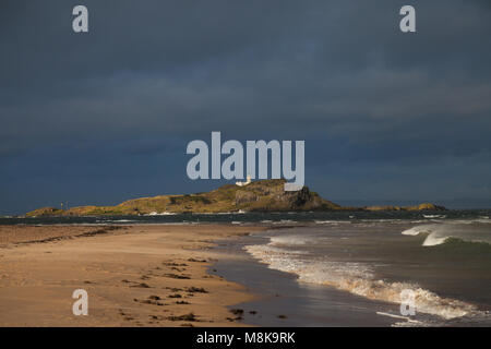 Fidra Insel in der Nähe von North Berwick an einem stürmischen Tag. Stockfoto