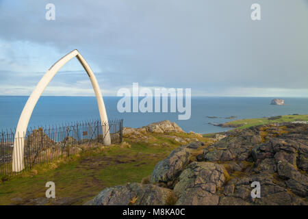 Der Blick von der Spitze des North Berwick Gesetz East Lothian Schottland. Stockfoto