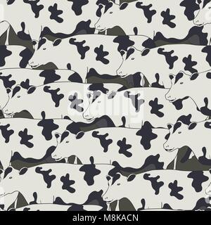 Nahtlose Muster alle Kühe, Vektor Stock Vektor