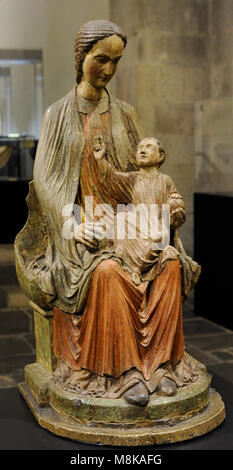 Aachen Madonna. Köln, C. 1230. Deutschland. Eiche, polychrome. Museum Schnütgen. Köln, Deutschland. Stockfoto