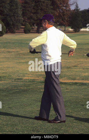 Washington DC., USA, 1991 Präsident George H.W. Bush auf den Golfplatz. Credit: Mark Reinstein/MediaPunch Stockfoto