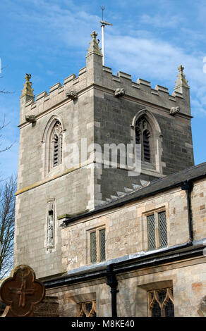 Die Pfarrkirche St. Oswald, Flamborough, East Yorkshire, England, Großbritannien Stockfoto