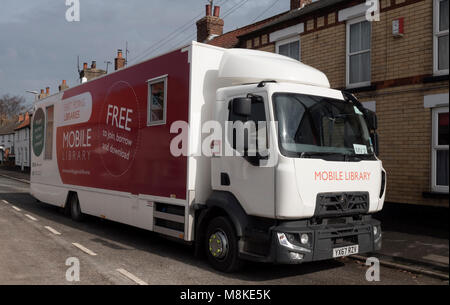 Mobile Bibliothek des East Riding Bibliotheken, Yorkshire, England, UK. Stockfoto