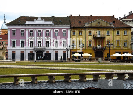 Timisoara, Rumänien. Februar 06, 2017. Union Square (Piata Unirii) Stockfoto