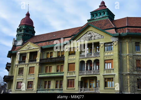 Timisoara, Rumänien. Februar 06, 2017. Szechenyi Palace. Siegesplatz. Stockfoto