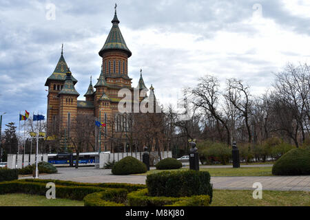 Timisoara, Rumänien. Februar 06, 2017. Timisoara Orthodoxe Kathedrale. Stockfoto