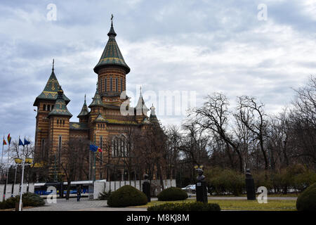 Timisoara, Rumänien. Februar 06, 2017. Timisoara Orthodoxe Kathedrale. Stockfoto