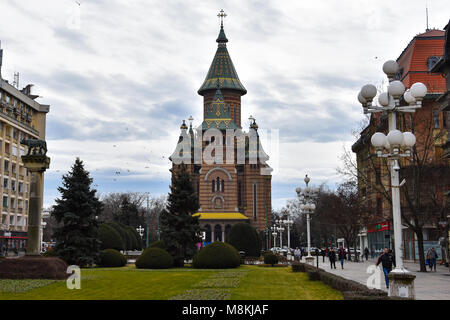 Timisoara, Rumänien. Februar 06, 2017. Timisoara Orthodoxe Kathedrale. Stockfoto