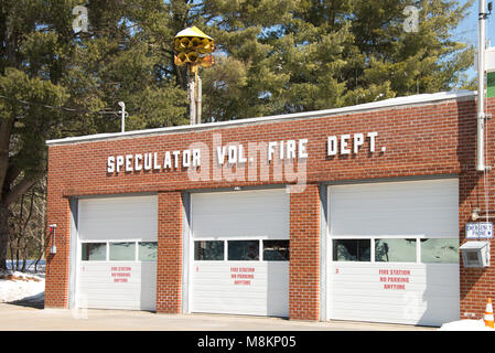 Spekulant Freiwillige Feuerwehr Gebäude in der Spekulant, NY New York USA Stockfoto