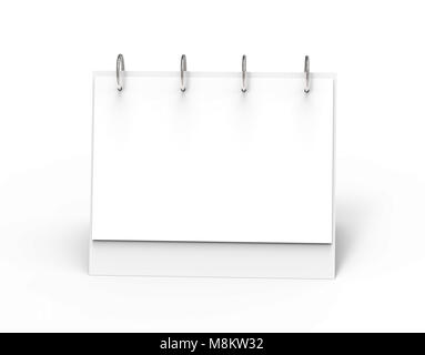 Leeren Schreibtisch Kalender, 3d-render Kalender mockup mit leeren Raum für Design verwendet Stockfoto