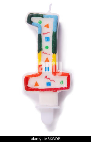 Geburtstag Kerzen in der Form von Ziffern (Zahlen, Datum) für Kuchen auf weißem Hintergrund. Das Konzept der feiern Geburtstag, Jubiläum, im Stockfoto