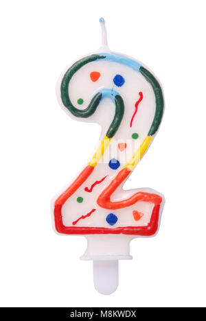 Geburtstag Kerzen in der Form von Ziffern (Zahlen, Datum) für Kuchen auf weißem Hintergrund. Das Konzept der feiern Geburtstag, Jubiläum, im Stockfoto