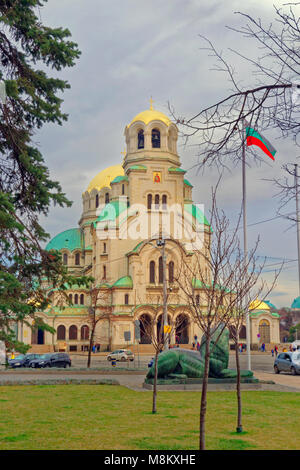 St. Alexandar Nevski Orthodoxe Kathedrale im Stadtzentrum von Sofia, Bulgarien. Stockfoto