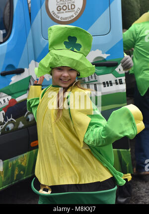 London, Großbritannien. 18. März 2018. Die St. Patrick's Day Parade feiert die irische Kultur. Quelle: Matthew Chattle/Alamy leben Nachrichten Stockfoto