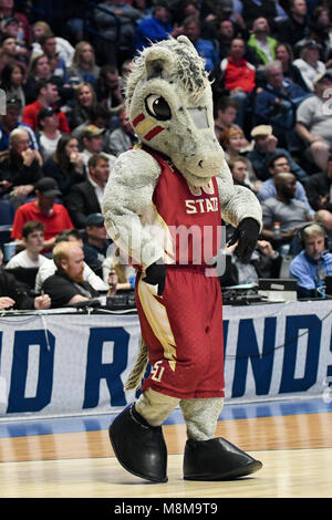 Nashville, Tennessee, USA. 18 Mär, 2018. Florida State Seminoles Maskottchen Renegade während des Spiels gegen die Xavier Musketiere bei Bridgestone Arena am 18. März 2018 in Nashville, Tennessee. Credit: FGS Sport/Alamy leben Nachrichten Stockfoto