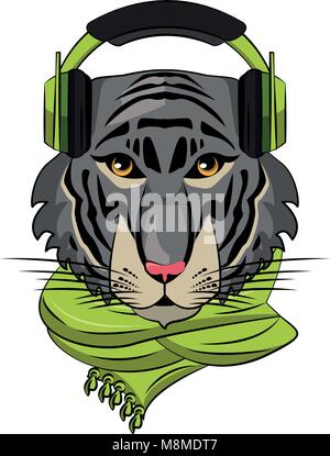 Coole hipster Tiger Stock Vektor