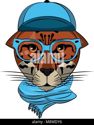 Coole hipster Leopard Stock Vektor