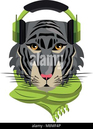Coole hipster Tiger Stock Vektor
