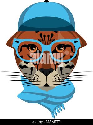 Coole hipster Leopard Stock Vektor