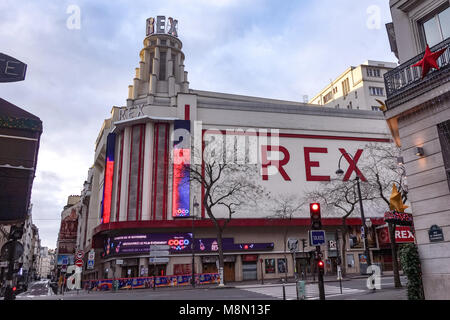 Dec 31, 2017 - Die Fassade des Grand Rex Kino, Paris, Frankreich Stockfoto