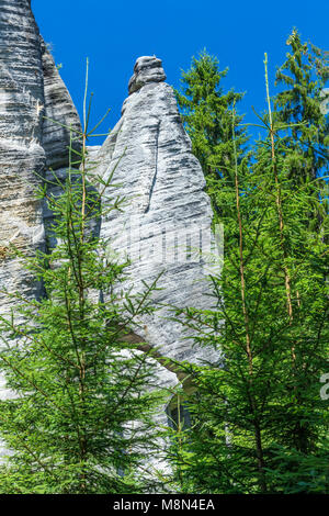 Adrspach-Teplice Felsen, Dolni Adersbach, Hradec Kralove, Tschechische Republik, Europa Stockfoto