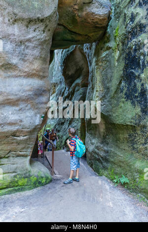 Adrspach-Teplice Felsen, Dolni Adersbach, Hradec Kralove, Tschechische Republik, Europa Stockfoto