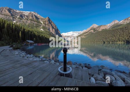 Lake Louise in den Rocky Mountains, Banff National Park, Kanada. Stockfoto