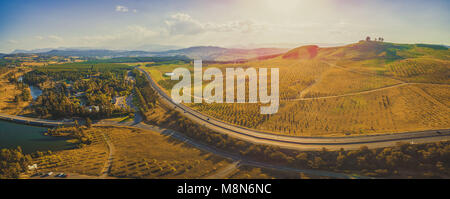 Antenne Panorama der wunderschönen Landschaft in Canberra, Australien Stockfoto